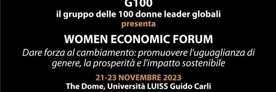 STD_Women Economic Forum (WEF) 21-23 novembre, Roma